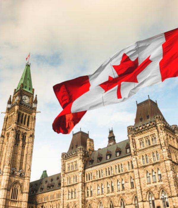 canada flag waving in ottawa
